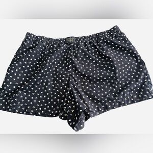Victorias Secret Women’s Lounge Boxer Comfy Elastic Shorts Black White Hearts XL